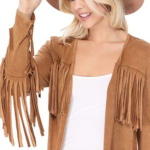 BULLY Dangling FRINGE Open Front CARDIGAN Dazzling FRINGE JACKET Priced CHEAP